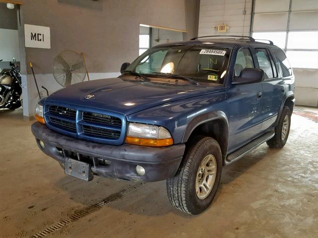 1D4HS38N53F522268 - 2003 DODGE DURANGO SP BLUE photo 2