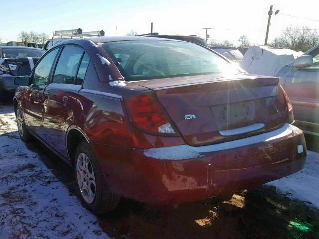 1G8AJ52F54Z180457 - 2004 SATURN ION LEVEL BURGUNDY photo 3