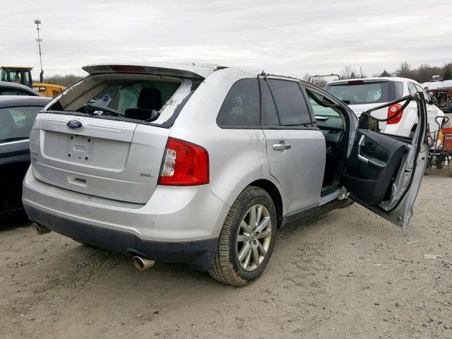 2FMDK3JC0BBB36910 - 2011 FORD EDGE SEL SILVER photo 4