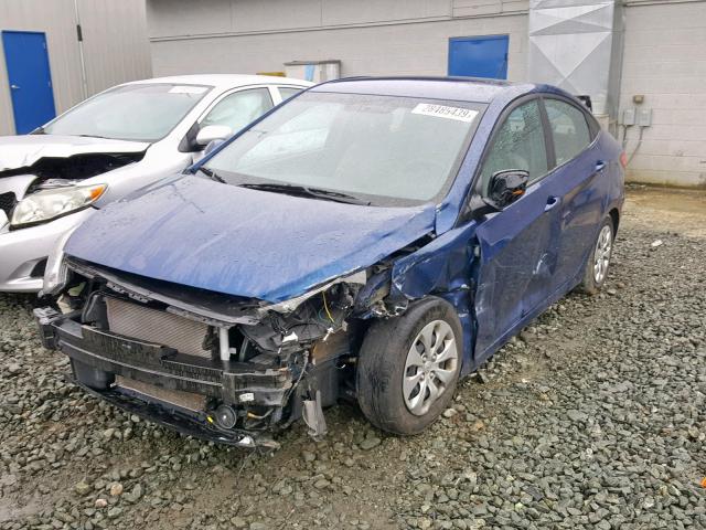 KMHCT4AE4GU062716 - 2016 HYUNDAI ACCENT SE BLUE photo 2