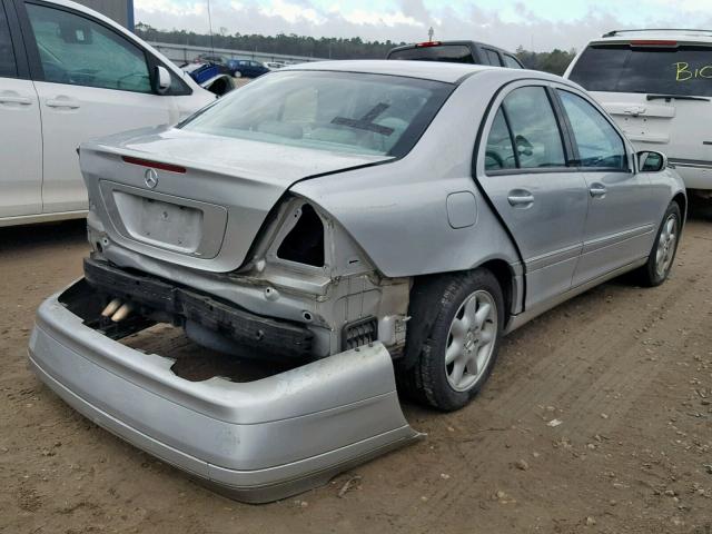 WDBRF61J54F540638 - 2004 MERCEDES-BENZ C 240 SILVER photo 4