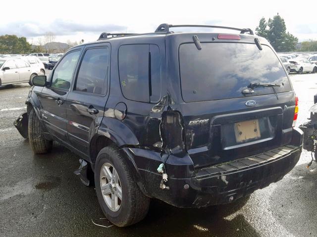 1FMCU96H26KB59257 - 2006 FORD ESCAPE HEV BLACK photo 3