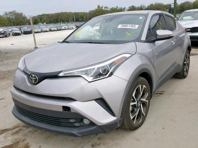 NMTKHMBX6JR054161 - 2018 TOYOTA C-HR XLE SILVER photo 2