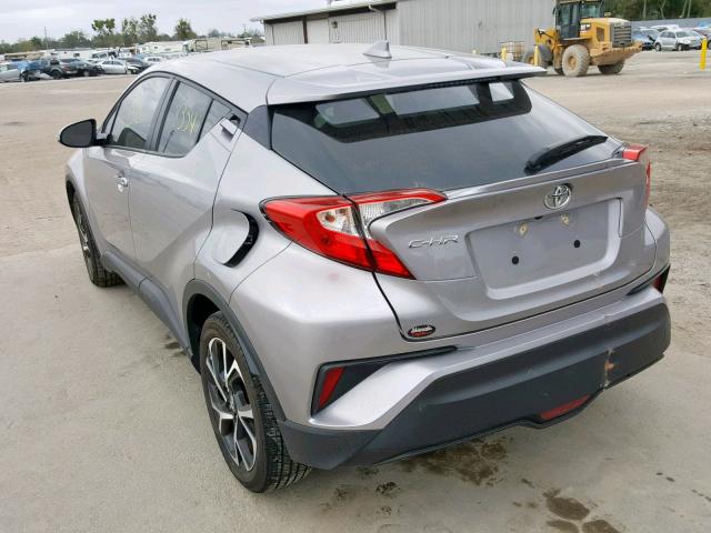 NMTKHMBX6JR054161 - 2018 TOYOTA C-HR XLE SILVER photo 3