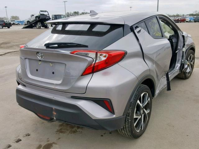 NMTKHMBX6JR054161 - 2018 TOYOTA C-HR XLE SILVER photo 4