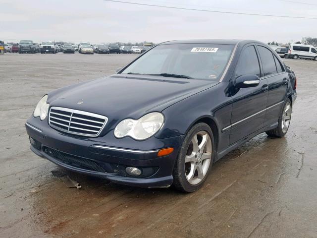 WDBRF52H37F905876 - 2007 MERCEDES-BENZ C 230 BLACK photo 2