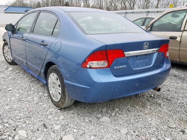 19XFA1F3XAE051982 - 2010 HONDA CIVIC VP BLUE photo 3