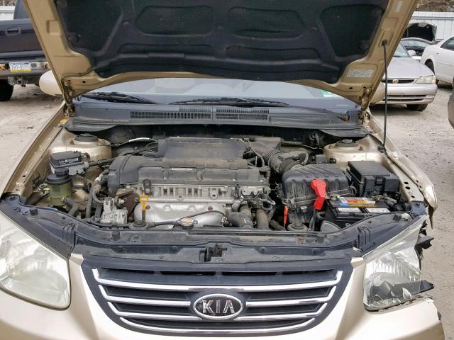 KNAFE222795666274 - 2009 KIA SPECTRA EX GOLD photo 7