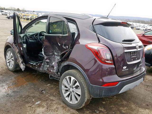 KL4CJESB0JB634561 - 2018 BUICK ENCORE PRE BURGUNDY photo 3