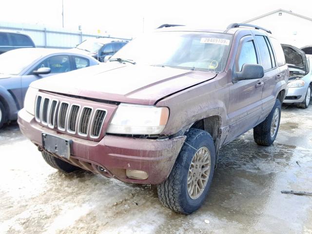 1J4GW58NX3C574838 - 2003 JEEP GRAND CHER MAROON photo 2