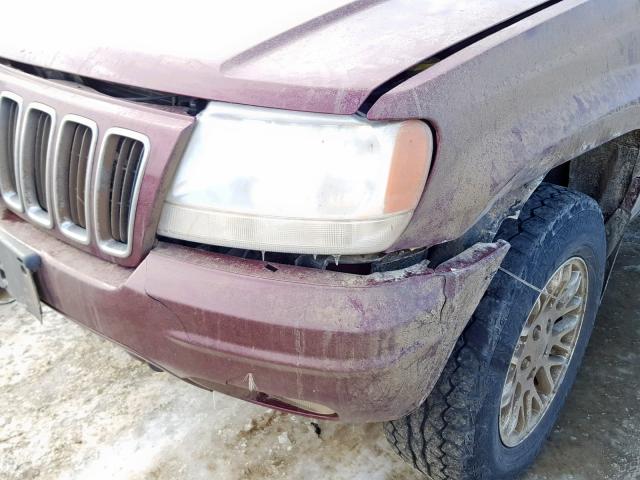 1J4GW58NX3C574838 - 2003 JEEP GRAND CHER MAROON photo 9