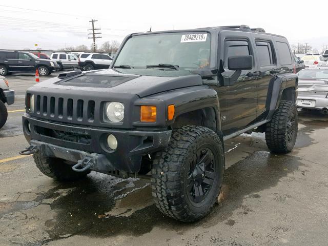 5GTDN13EX78191110 - 2007 HUMMER H3 BLACK photo 2