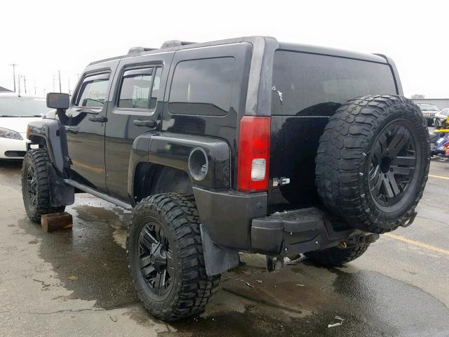 5GTDN13EX78191110 - 2007 HUMMER H3 BLACK photo 3