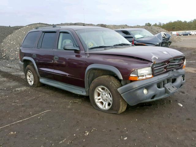 1D4HS38N03F624254 - 2003 DODGE DURANGO SP MAROON photo 1