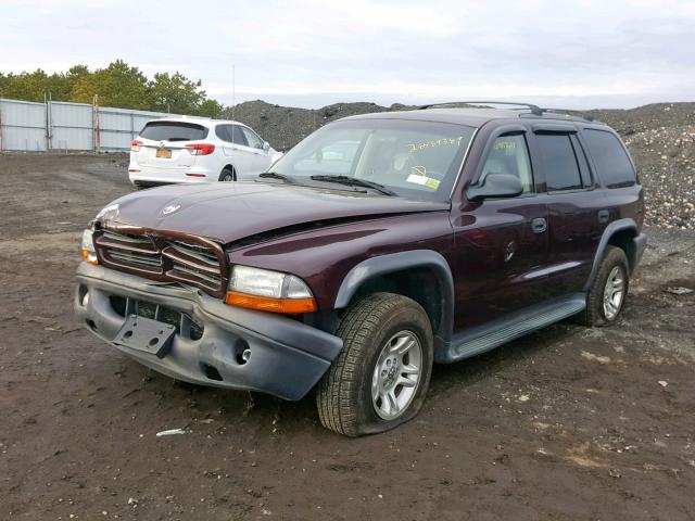 1D4HS38N03F624254 - 2003 DODGE DURANGO SP MAROON photo 2