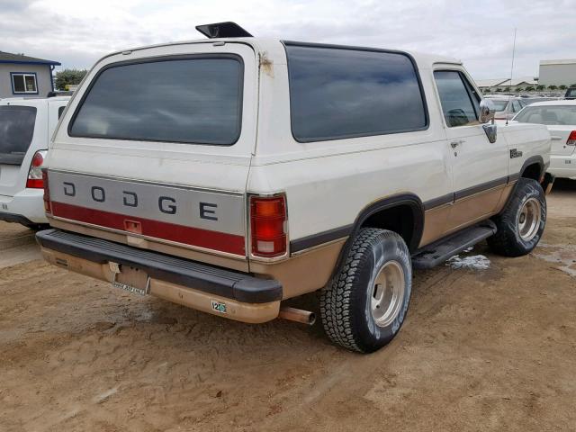 3B4GM17Z8PM119982 - 1993 DODGE RAMCHARGER WHITE photo 4