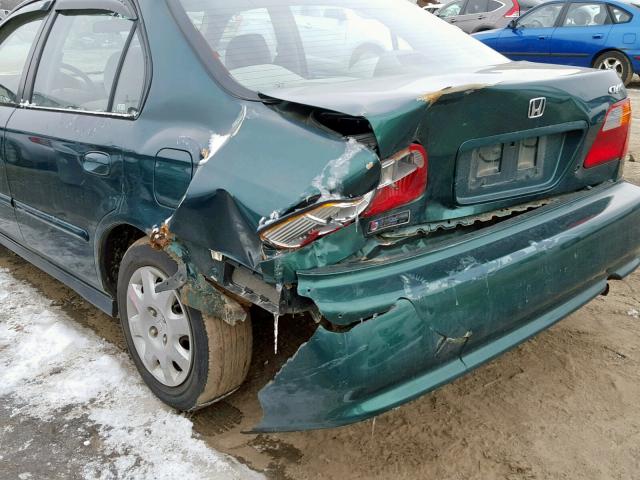 2HGEJ6615XH526962 - 1999 HONDA CIVIC BASE GREEN photo 9