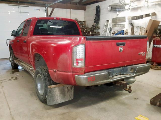 3D7MX48AX8G169196 - 2008 DODGE RAM 3500 S RED photo 3