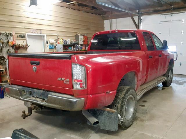 3D7MX48AX8G169196 - 2008 DODGE RAM 3500 S RED photo 4