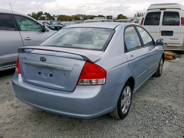 KNAFE121985574096 - 2008 KIA SPECTRA EX BLUE photo 4