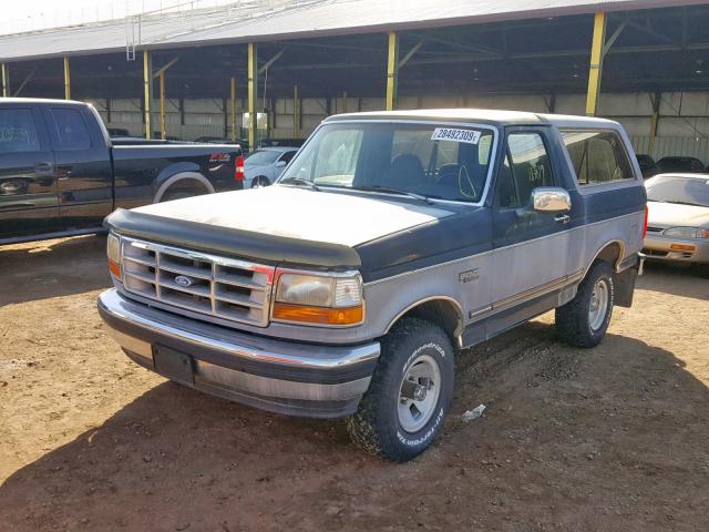 1FMEU15H5PLA52906 - 1993 FORD BRONCO U10 BLACK photo 2