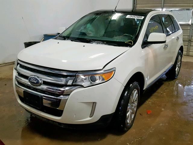 2FMDK4JC8BBA22501 - 2011 FORD EDGE SEL WHITE photo 2