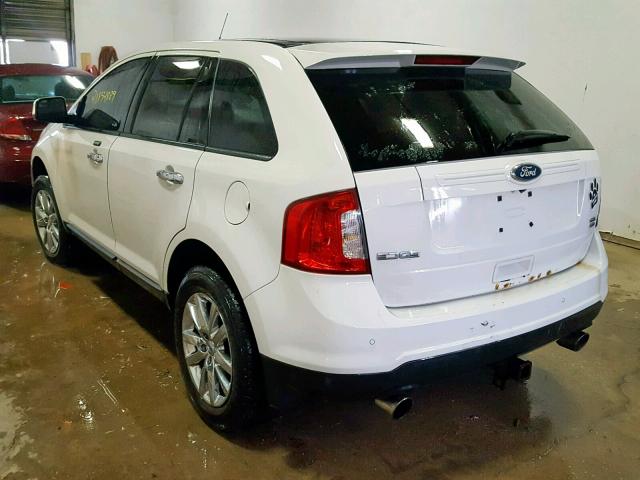 2FMDK4JC8BBA22501 - 2011 FORD EDGE SEL WHITE photo 3