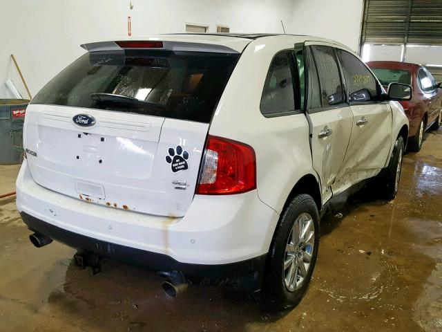 2FMDK4JC8BBA22501 - 2011 FORD EDGE SEL WHITE photo 4