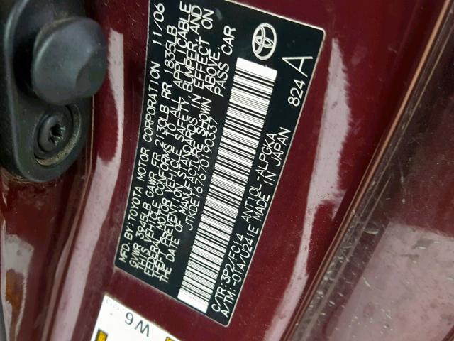 JTKDE167670190337 - 2007 TOYOTA SCION TC იასამნისფერი ფოტო 10