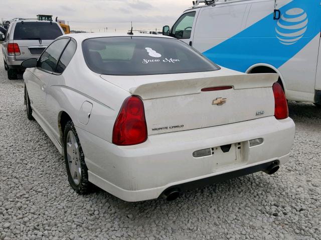 2G1WL15C769209267 - 2006 CHEVROLET MONTE CARL WHITE photo 3