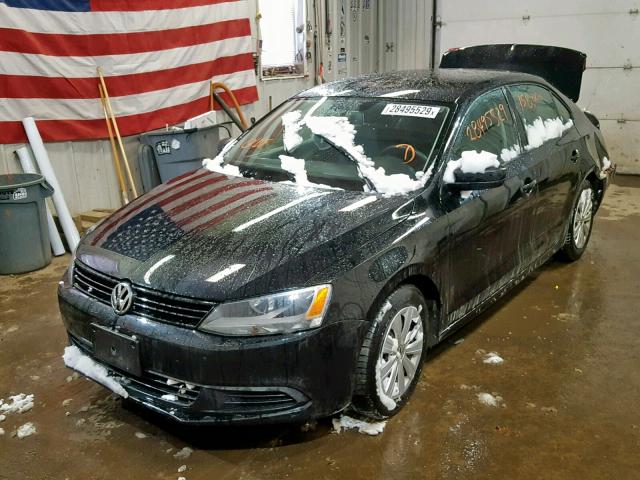 3VW2K7AJ2EM352551 - 2014 VOLKSWAGEN JETTA BASE BLACK photo 2