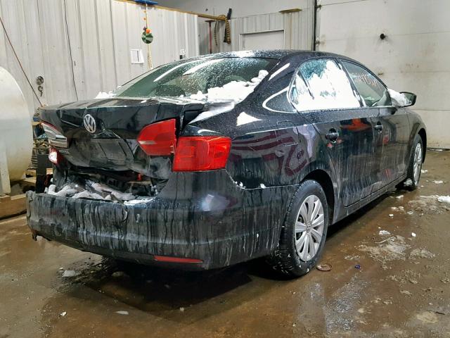 3VW2K7AJ2EM352551 - 2014 VOLKSWAGEN JETTA BASE BLACK photo 4