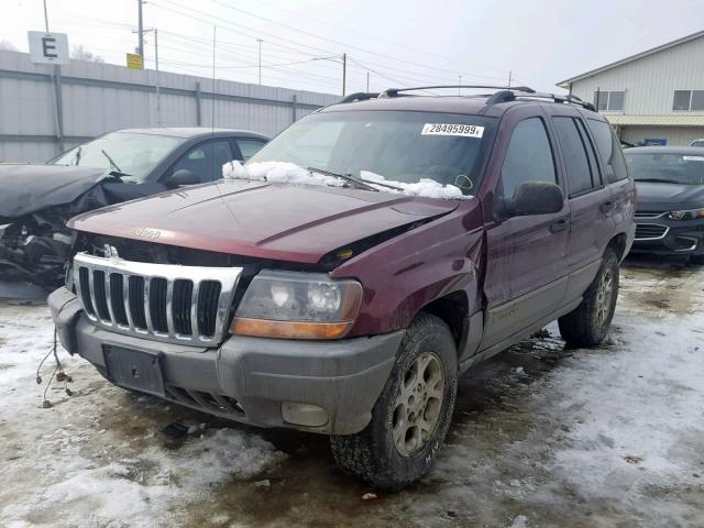 1J4GW58S5XC689178 - 1999 JEEP GRAND CHER MAROON photo 2