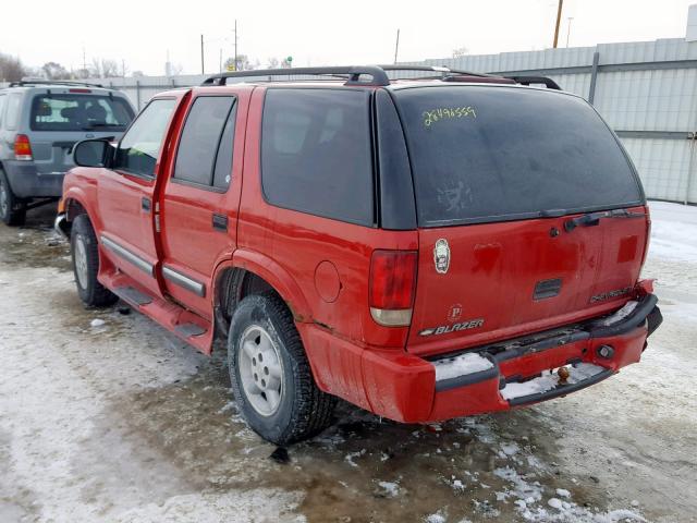 1GNDT13W9Y2306538 - 2000 CHEVROLET BLAZER RED photo 3