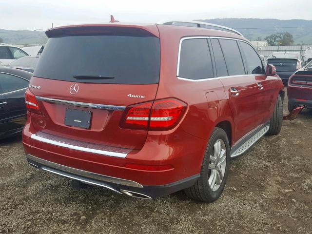 4JGDF6EE3HA971910 - 2017 MERCEDES-BENZ GLS 450 4M RED photo 4