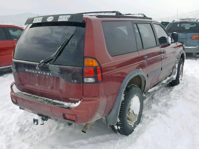 JA4MT31H9YP029878 - 2000 MITSUBISHI MONTERO SP MAROON photo 4