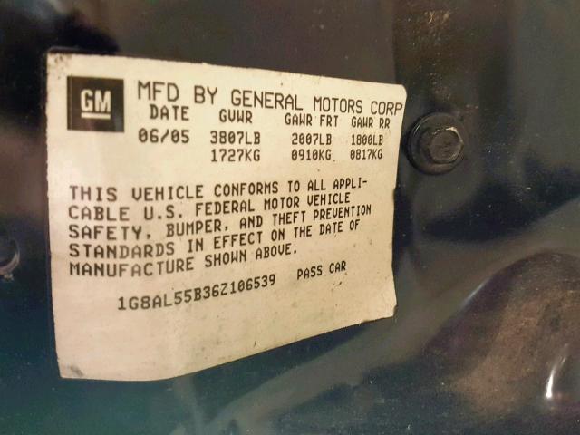 1G8AJ55F06Z100495 - 2006 SATURN ION LEVEL MAROON photo 10