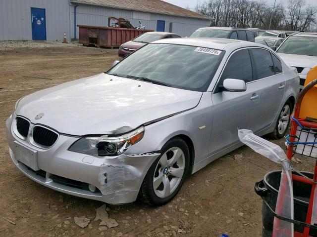 WBANE53586CK79164 - 2006 BMW 525 I SILVER photo 2