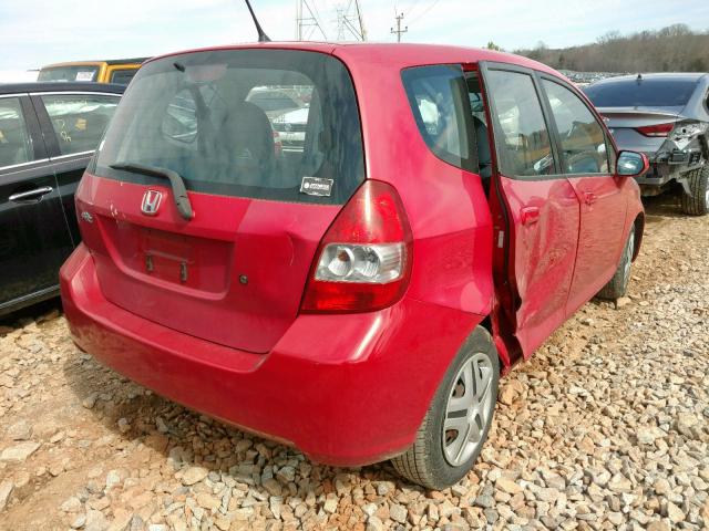 JHMGD38408S048608 - 2008 HONDA FIT RED photo 4