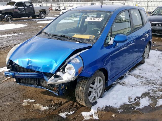 JHMGD38658S032812 - 2008 HONDA FIT SPORT BLUE photo 2