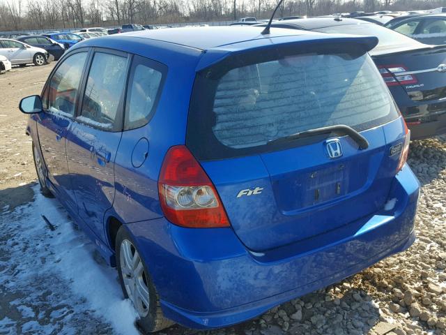 JHMGD38658S032812 - 2008 HONDA FIT SPORT BLUE photo 3