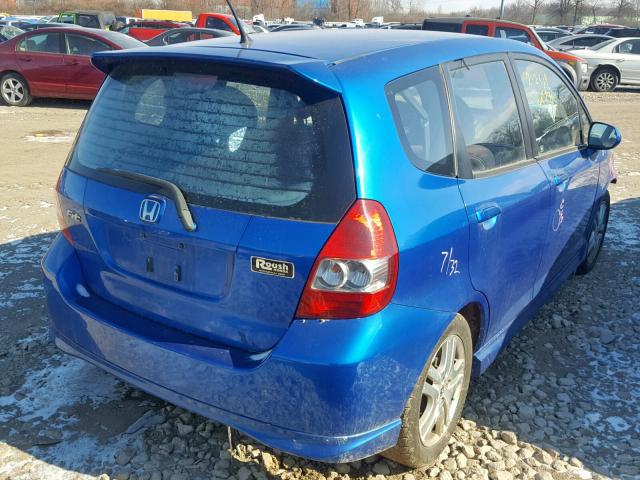 JHMGD38658S032812 - 2008 HONDA FIT SPORT BLUE photo 4