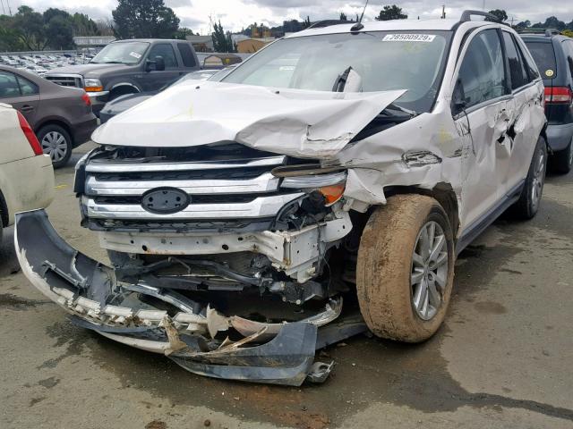 2FMDK3K91CBA09653 - 2012 FORD EDGE LIMIT WHITE photo 2