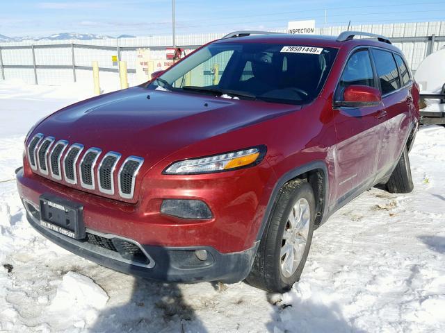 1C4PJMDB9HW520642 - 2017 JEEP CHEROKEE L RED photo 2