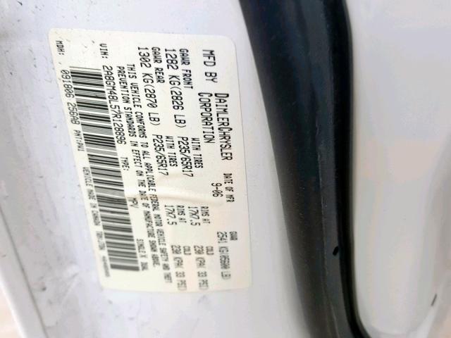 2A8GM48L57R128896 - 2007 CHRYSLER PACIFICA WHITE photo 10