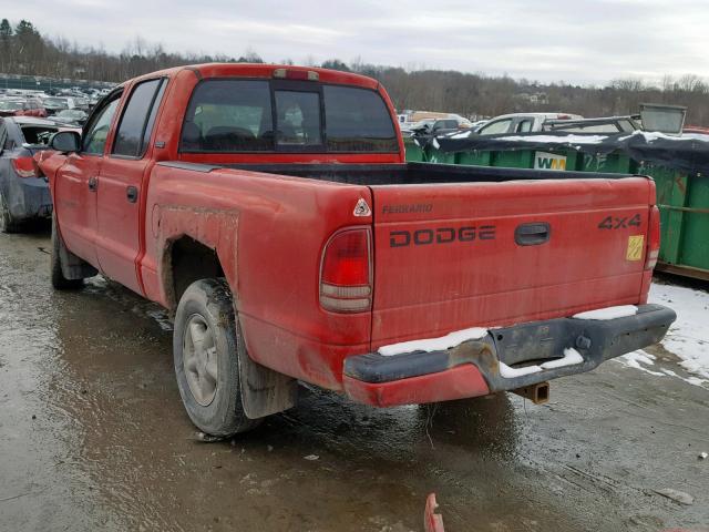 1B7GG2AN3YS788711 - 2000 DODGE DAKOTA QUA RED photo 3