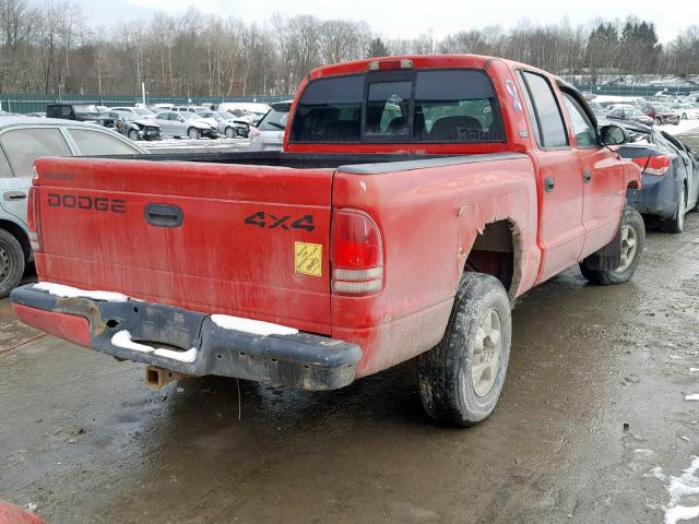 1B7GG2AN3YS788711 - 2000 DODGE DAKOTA QUA RED photo 4