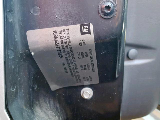 1G8AJ55F77Z159058 - 2007 SATURN ION LEVEL GRAY photo 10