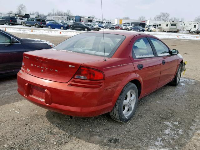 1B3EL36TX4N168240 - 2004 DODGE STRATUS SE RED photo 4