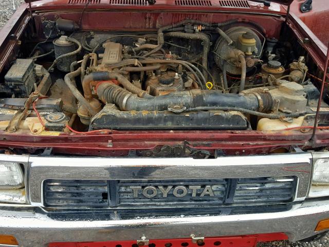 JT4RN01P9K0004748 - 1989 TOYOTA PICKUP 1/2 RED photo 7